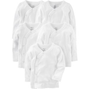 Simple Joys by Carter's Baby 5-Pack Side-snap Long-Sleeve Shirt, Size: 0-3 Months