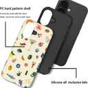 Case Compatible with iPhone 17,Fall Prevention Hybrid 2-Layer Hard Shell Phone Cover for Girls Boys,Aesthetic Fruit Lily Flower Fish