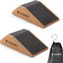 UNMERA Squat Wedge Block 2PCS Non Slip Professional Ramp, Platform for Heel Elevated Squats and Calf Raises (Standard-Wood Color)