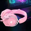 IMYB A88 Gaming Headset with Mic for Ps5, Pc, Xbox One Series X/s, Ps4, Switch, Stereo Wired Noise Cancelling Headphones with Microphone for Computer, Laptop, Mac, Nintendo, Games (Pink)