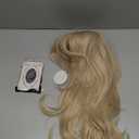 FESHFEN Blonde Wigs with Bangs - Long Layered Straight Light Blonde Natural Looking Synthetic Hair Wig for Women Daily Party Use, 18 inch