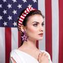 4th of July Earrings, Beaded American Flag Patriotic Earrings for Women, Handmade Letter USA Star Heart Dangle Earrings American Independence Day 4th of July Accessories