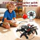 Wall Climbing Remote Control Spider, Rechargeable RC Wall Crawler Spider Robot with High Speed & 360 Rotation, Funny Prank Toys Gifts for Boys & Girls Age 3+ (Black)
