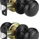 Haidms 2 Pack Matte Black Passage Door Knobs, Black Closet Door Knobs,Passage Doorknobs Interior for Closet or Hall, Hallways
