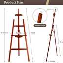 Adjustable Wooden Painting Easel, Pine Art Easel Stand Hold up to 43'', Painting Canvas for Wedding Sign and Poster, Drawing for Adults, Begginners and Students, Walnut, 22.5*33*59 inches