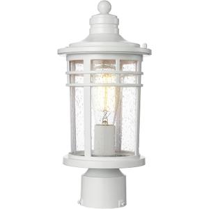 Darkaway Outdoor Post Lights Lamp Posts Outdoor Lighting, Waterproof Aluminum Post Lights Outdoor Light Fixtures with Glass, Light Posts for Outside Patio Yard (1 Pack, White)