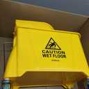Mind Reader Mop Bucket with Wringer (Mop Not Included), 5.5 Gallon Cleaning Bucket with Wheels and Handle, Upward Press Wringer, Small Mop Compatible, Yellow