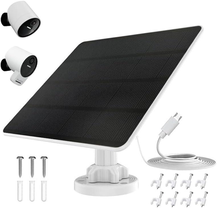 Solar Panel for Simplisafe Outdoor Camera Series 2 Wireless and Wired, IP65 Waterproof, 360 Adjustable Panel, Easy Setup, Keeps Camera Charged All Day  No Need to Replace Batteries Frequently