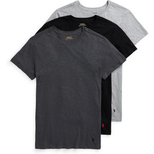 Polo Ralph Lauren Men's T-Shirt Pack, 3-Pack, Cotton Men's Clothing Crewneck Undershirt, Slim Fit Short-Sleeve Tees (Large)