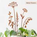 Metal Flowers for Outside,Decorative Garden Stakes,Flower Bed Decor Plant Stakes,Metal Art for Outside,Yard Art Outdoor for Lawn Yard, Walkway and Flower Garden, 3x14 inches