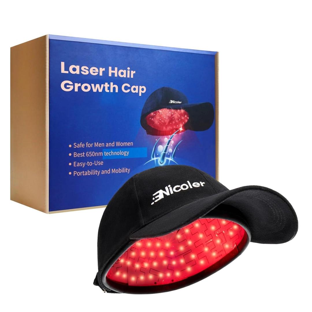 Nicoler Laser Hair Growth Cap, 650nm LLLT Laser Cap