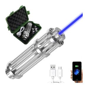 High Power Blue Rechargeable LED, Outdoor Flashlight Silvery, Standard Handheld