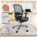 Office Chair Mat for Carpeted Floors, Desk Mats 48"X30" for Rolling Desk on Low Pile Carpets, Small Computer Gaming Plastic Floor Mats for Office Chair on Carpet, Easy Glide Without Curling