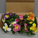Artificial Pansy Flowers in Pots (6 Pack) - 5.9" Mini Fake Potted Plants with Small Plastic Pots, for Home Decor, Wedding, Office, Table DecorDesk, Patio Decoration