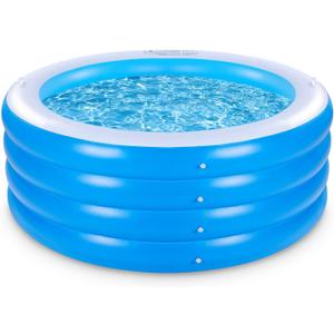 Inflatable Swimming Pool, 70"x30" Large Deep Round Inflatable Pool with Handles Family Pool, Summer Water Party, Kids, Outdoor, Garden Backyard, Suitable for Adults & 3+ Year Olds (Blue)