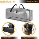 SpaceAid Heavy Duty Moving Bags 8 Pack, Large Storage Totes Bins with Backpack Straps, Strong Handles & Zippers, Packing Moving Boxes Supplies, College Dorm Room Essentials, Black