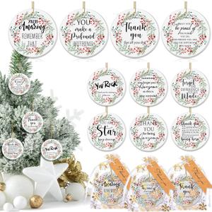 Suzile Employee Christmas Ornaments Coworker Thank You Gifts Bulk May You Be Proud Ornament Keepsake Ceramic Hanging Plaque Xmas Appreciation Gifts for Teacher Volunteer(30 Sets,Appreciation)
