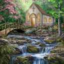 Springbok Peaceful Prayer 500 Piece Jigsaw Puzzle for Adults - A Tranquil Church in The Woods - Soothing Puzzle - Unique Cut Pieces