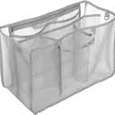 Cabilock 1pcs Beach Bag Organizer, Large Mesh Beach Bag Insert Divider Pouch for Family Travel, Hollow Tote Pouch for Swimming Gear Storage and Organization (46.5X29X23CM)