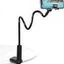 Gooseneck Phone Clamp Mount for Bed, 360 Flexible Arm, Heavy Duty & Stable, Anti-Slip Silicone Grip, Universal for 47" Smartphones, Compatible with iPhone 15/14/13 Pro Max, Samsung Galaxy S23/S22