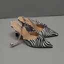 Susanny Black and White Heels for Women Closed Pointed Toe Zebra Prints Heeled Ankle Strap Shoes Stiletto High Heels Sexy Pumps Wedding Bride Guest Party Evening Prom Formal Dressy Shoes, Size 10
