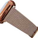 DSAAplus Bling Leather Band For Apple Watch Band 41/40/38/44/45/46/49/42mm for iWatch Series 10 9 8 7 6 5 4 3 Ultra SE (rose gold+rose gold buckle)