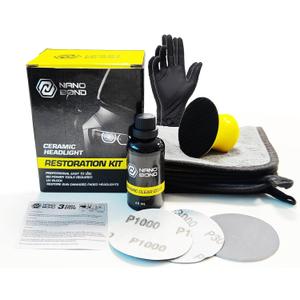 Nano Bond Ceramic Headlight Restoration Kit - No Power Tools Required - 3 Easy Steps to Restore Clarity Like New - Long Lasting UV Clear cloat