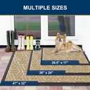 Smiry Front Door Mat Outside Entrance, Heavy Duty Sturdy Natural Rubber Doormat, Trap Dirt and Moisture, Easy Clean Low Profile Mats for Indoor Outdoor Entry, Grid Geometric (59x34, Beige)
