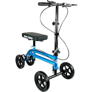 KneeRover Economy Knee Scooter Steerable Knee Walker for Adults for Foot Surgery, Broken Ankle, Foot Injuries - Foldable Knee Rover Scooter for Broken Foot Injured Leg Crutch with Dual Brakes (Blue) (1 Count (Pack of 1), Black and Blue)