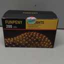 Funpeny Christmas Net Lights, 9.8ft x 6.6ft 200 LED Mesh Decor Clear Wire with 8 Modes Waterproof Connectable Xmas Decorations for Outdoor Outside Bushes Yard Lawn Patio Tree Garden Party (Warm White)