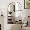 Rowjut Black Arched Bathroom Mirror for Wall 30"X20" Wall Mirror for Living Room, Bedroom, Bathroom, Dressing Room Hanging Vanity Mirror for Wall Decoration.