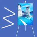 SunyesYoon Display White Easel Stand - 63" Artist Instant Tripod Collapsible Portable Floor Easel - Adjustable Art Poster Easy Folding Metal Stand for Display Show, Wedding, Painting