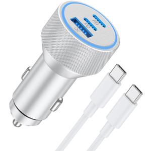 WODENTA for iPhone 17/16/15 Pro Max Car Charger, 67W 3-Port Fast USB C Car Charger Power Cigarette Lighter Adapter with 3FT USB C to C Cable for iPhone 17/17 Pro/Air/17e/16/15 Pro Max/Plus/16e, iPad