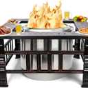 Uniflasy Fire Pit Surround Tabletop for Solo Stove Bonfire and Ranger Wood Burning, Powder-Coated Steel Surround Tabletop, Large Space Fire Pit Stand, Outdoor Wood Burning Solo Stove Accessories (32" x 32" x 18")