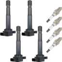 ECCPP 2 Ignition Coils with 4 Iridium Spark Plugs,UF408,coils packs,for mazda Miata 2001 2002 2003 2004 2005 L4 1.8L,UF408,50087,5C1208