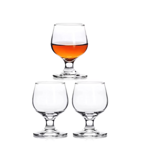 3.5oz Shot Glass Set of 3 - Clear, Cute Glasses Perfect for Tasting Brandy - Glass Snifters,3pcs