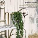 Dallisten 6 Pcs Artificial Succulents Hanging Plants, Fake String of Pearls Greenery Plants, Decoration for Wall, Home, Backdrop, Garden, Indoor and Outdoor