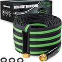 HODUP 50FT Lightweight Super Flexible Garden Hose - Kink-Free, Non-Expanding, Easy Storage for Yard Lawn Outdoor Use (Black-Green) 2 Pack