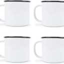 Elanze Designs Speckled Camper White 13 ounce Ceramic Coffee Mugs Set of 4