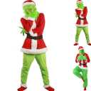 Christmas Green Costumes-Adult Fluffy Christmas Cosplay Costume Santa Costume Sets, Size M
