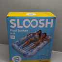 SLOOSH Inflatable Tanning Pool Lounger Float, 85" x 57" Extra Large Pool Floats Adult with Pillow, 4 in 1 Suntan Tub Raft Floatie,Sunbathing Bed Lounge for Water Blow Up Ball Pit Party Gifts, XL-Blue