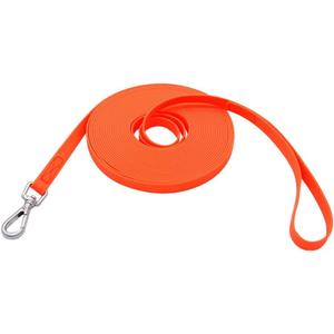 Waterproof Dog Training Leash 50FT 30FT 15FT 10FT 5FT Heavy Duty Recall Long Lead for Large Medium Small Dogs (15FT, Orange)