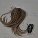 SARLA Clip in Side Bangs Extension Straight Synthetic Fake Bangs One Piece for Women Ivory Blonde