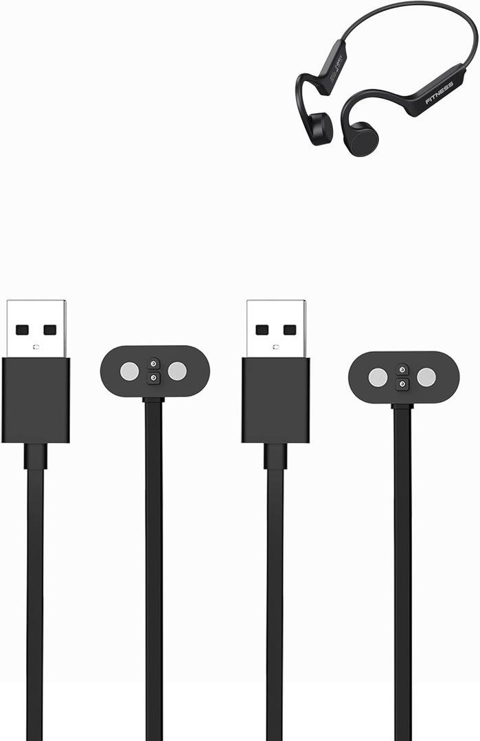 Charging Cable for LEVN LE-HS031 Bone Conduction Headphones - Open Ear Headphones,Magnetic USB Charging Cable USB Flexible Charger Cord Cable Accessories2 Pack