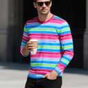 Christmas Sweatshirts for Men Jolly Crewneck Sweater Xmas Long Sleeve Pullover Top Mens (L)