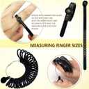 Ring Sizer Measuring Tool Kit Ring Mandrel Sizing Kit Finger Ring Size Measurer Ring Shaper to Fix Bent Rings Resize Repair Jewelers Mandrel and Hammer Ring Size Adjuster (WOOD-12PCS)