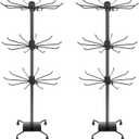 3 Tier Spinner Display Rack Retail Display Stand Metal Rotating Display Rack for Jewelry Keyring Socking HatsToysMovable Shop SpinnerAdjustable height Black,Pack of 2