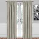 SUN+BLK Bradley Total Blackout Curtain Textured Thermal Insulated 1 Panel with Rod Pocket, Khaki, 52x84, Wide Width