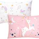 UOMNY Toddler Pillowcases for 13X18 12x16 14x19 Pillow Unicorn Toddler Pillow Case for Girls 2 Pack Kids Pillowcase for Sleepy Pillows Travel Pillowcases Pink/White