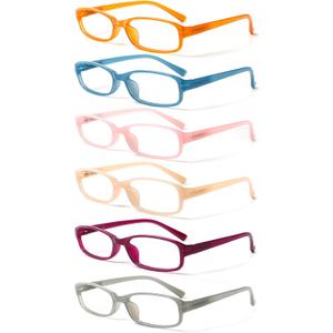 NORPERWIS 6 Pack Ladies Reading Glasses for Women Blue Light Blocking Spring Hinge Fashion Eyeglasses Readers for Women (Mix Color-1, 2.25)